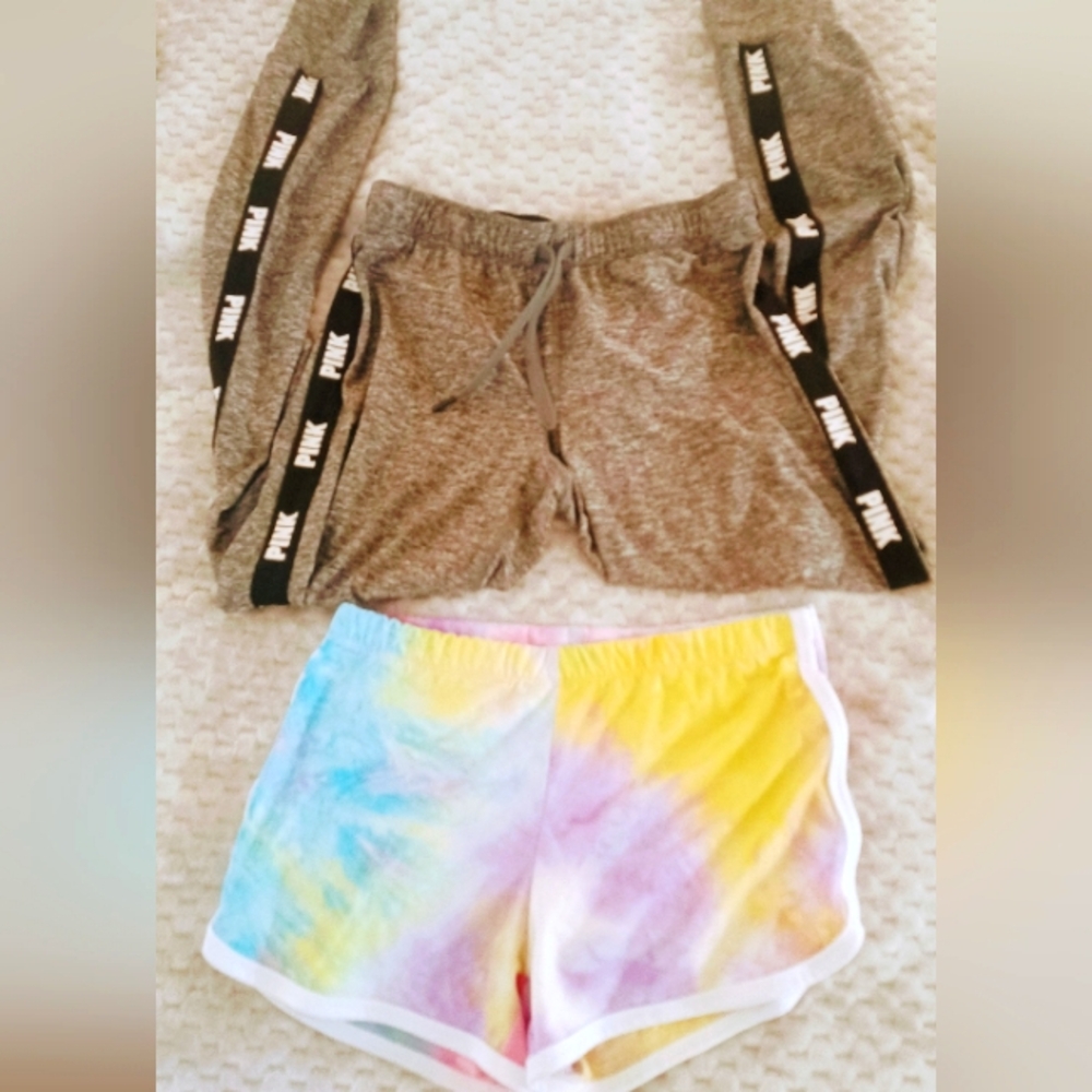 💜🌴Victoria's Secret PINK Yoga Legging Pants S + Bonus Beach Shorts